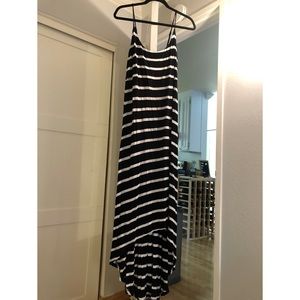Striped high-low dress